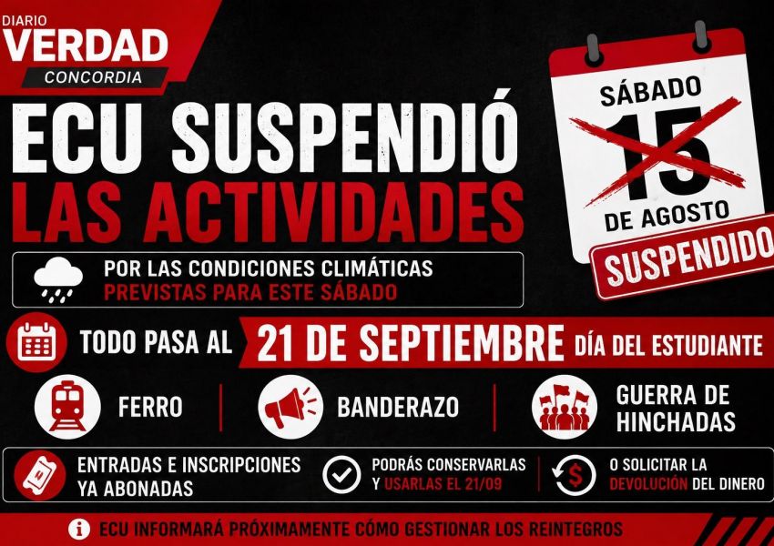 ECU suspendió el Ferro y el Banderazo: todo se traslada al Día del Estudiante