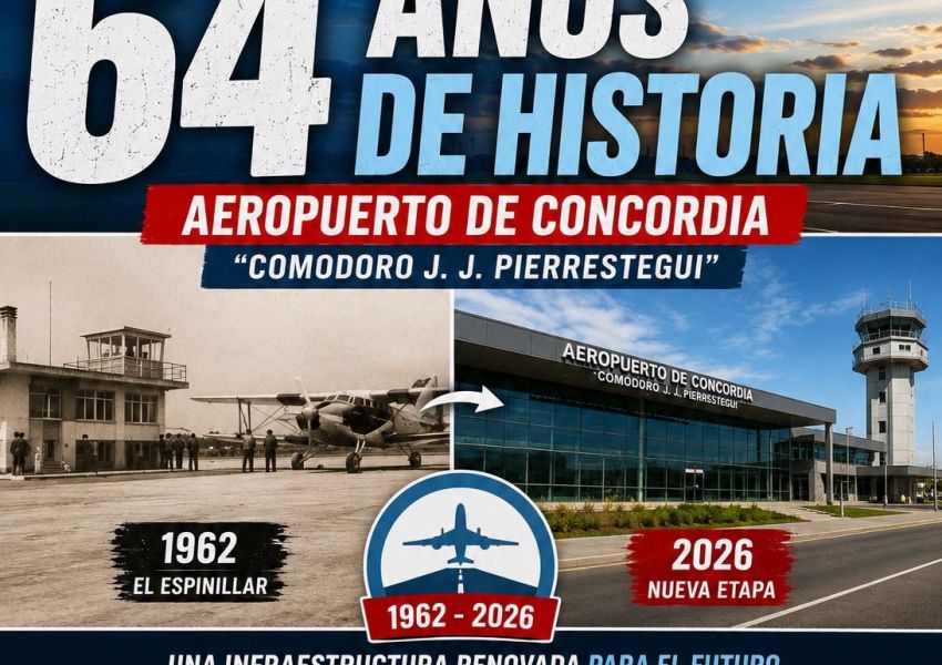 El Aeropuerto de Concordia cumple 64 años: de “El Espinillar” a una terminal renovada para la región