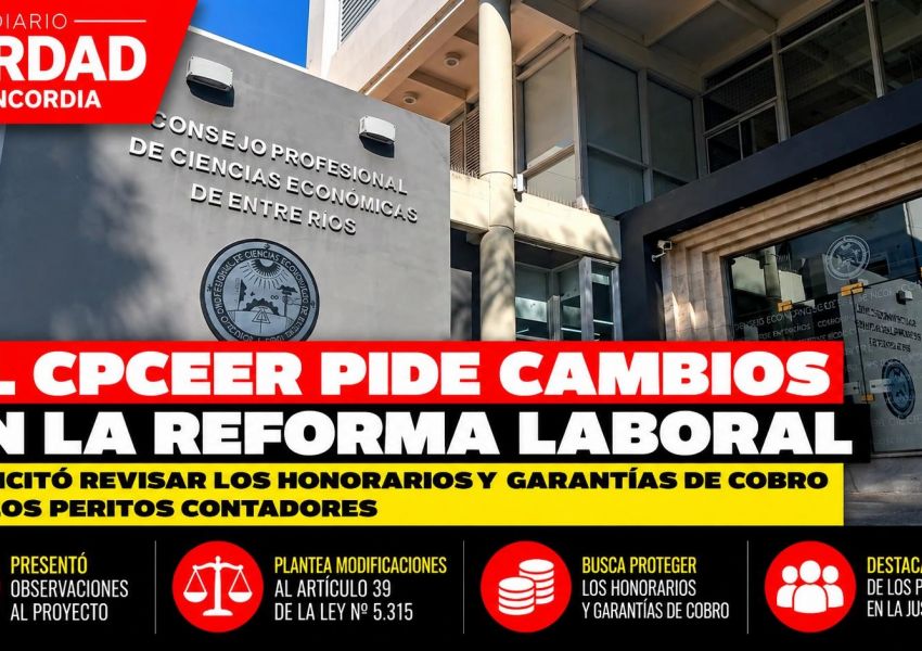 El CPCEER pidió revisar la reforma del Código Procesal Laboral por el impacto en los honorarios de peritos