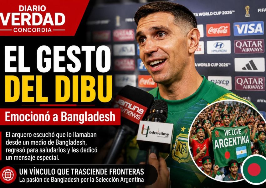 El emotivo gesto del Dibu Martínez con periodistas de Bangladesh que volvió a conquistar a los hinchas