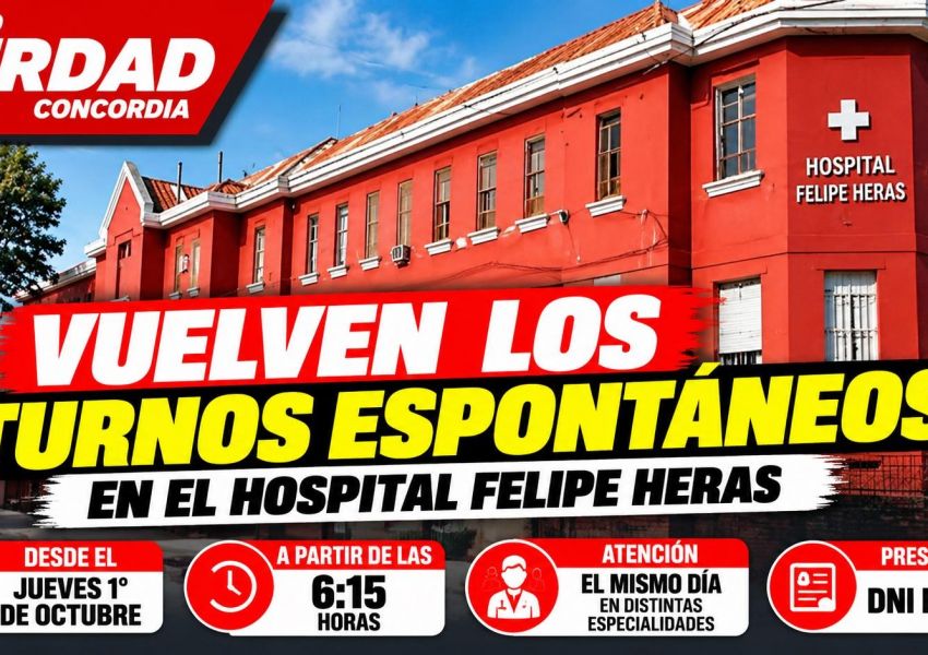 El Hospital Felipe Heras vuelve a entregar turnos para atención espontánea desde este jueves