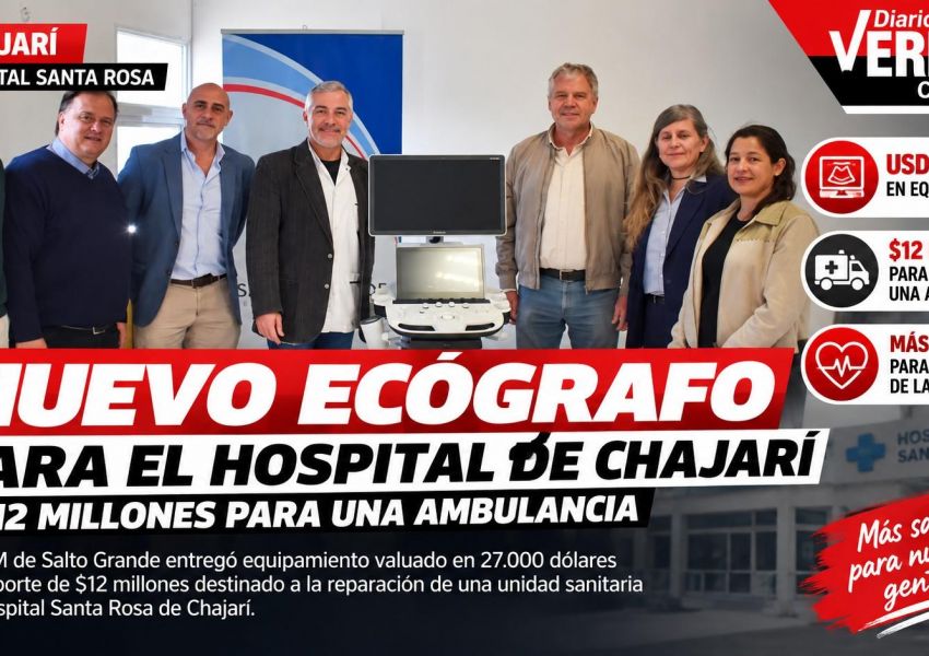 El Hospital Santa Rosa de Chajarí incorporó un ecógrafo de última generación y fondos para recuperar una ambulancia
