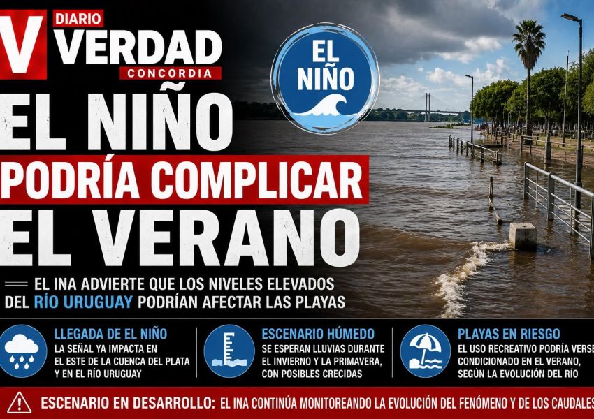 El Niño podría complicar la temporada de playas en Concordia, según el INA