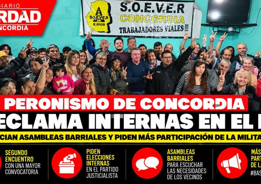 El peronismo de Concordia reclama internas y abre el debate con asambleas en los barrios