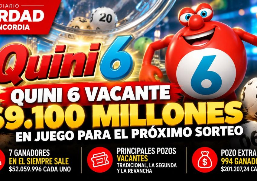 El Quini 6 quedó vacante en los principales pozos y el próximo sorteo tendrá $9.100 millones