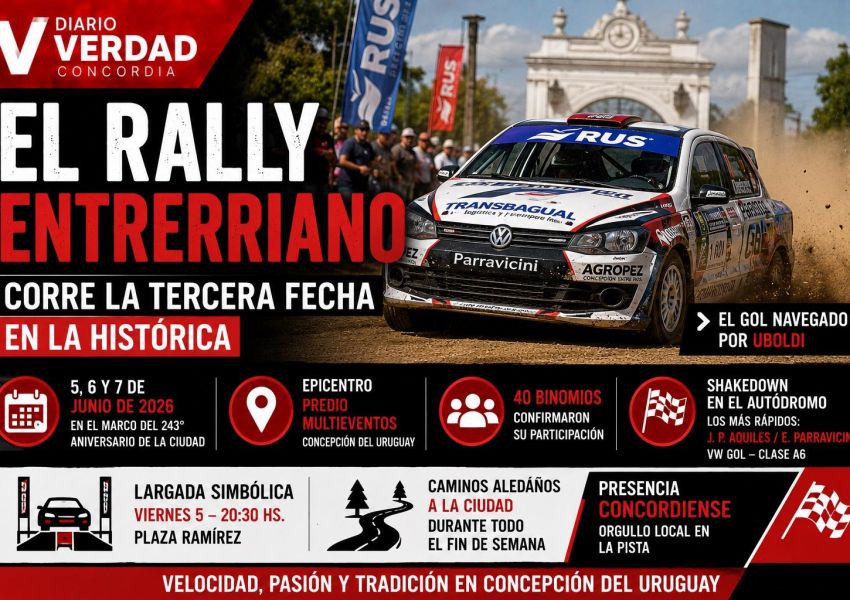 El Rally Entrerriano acelera en Concepción del Uruguay con presencia concordiense