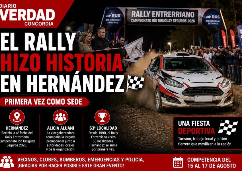 El Rally Entrerriano llegó por primera vez a Hernández y Aluani acompañó la apertura