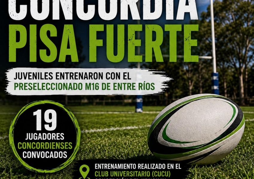 El rugby concordiense pisa fuerte: 19 juveniles entrenaron con el Preseleccionado M16 de Entre Ríos