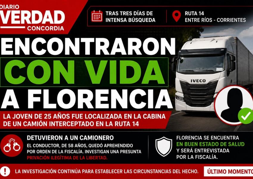 Encontraron con vida a Florencia Pérez tras tres días de búsqueda: detuvieron a un camionero