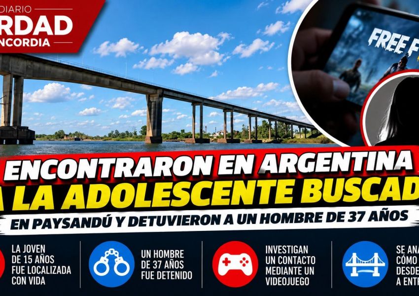 Encontraron en Argentina a la adolescente buscada en Paysandú: detuvieron a un hombre de 37 años