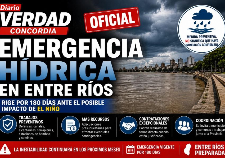 Entre Ríos declaró la emergencia hídrica por 180 días ante el posible impacto de El Niño
