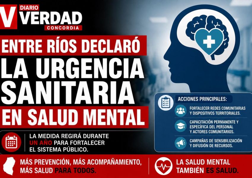 Entre Ríos declaró la urgencia sanitaria en salud mental por un año