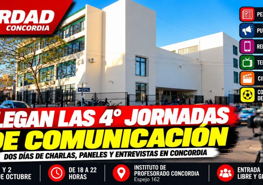 Este jueves comienzan las 4° Jornadas de Comunicación Social en Concordia