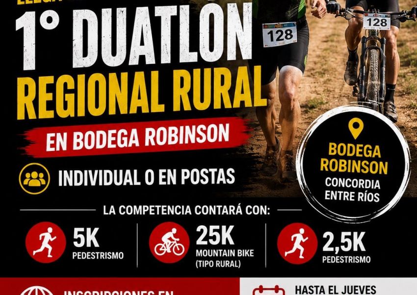 Este sábado se correrá el 1° Duatlón Regional Rural en Concordia