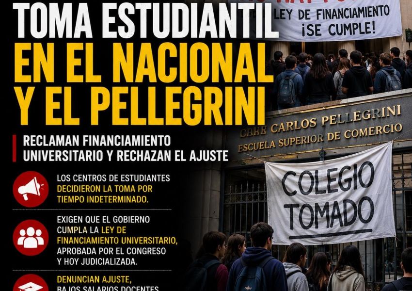 Estudiantes tomaron el Nacional Buenos Aires y el Pellegrini por el financiamiento universitario