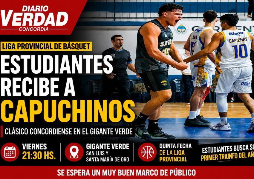 Estudiantes y Capuchinos animan el clásico concordiense en el Gigante Verde