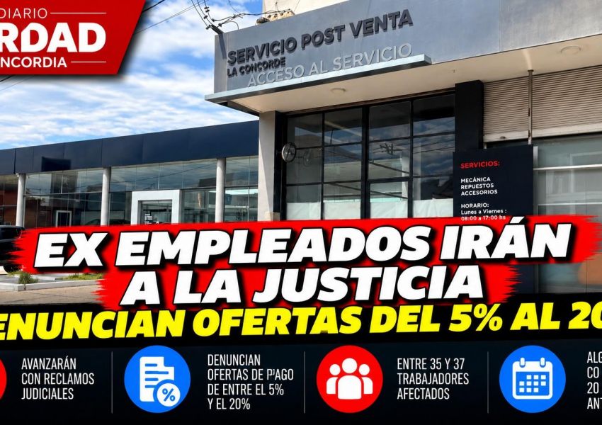 Ex empleados de La Concorde irán a la Justicia tras denunciar ofertas de pago de entre el 5% y el 20%