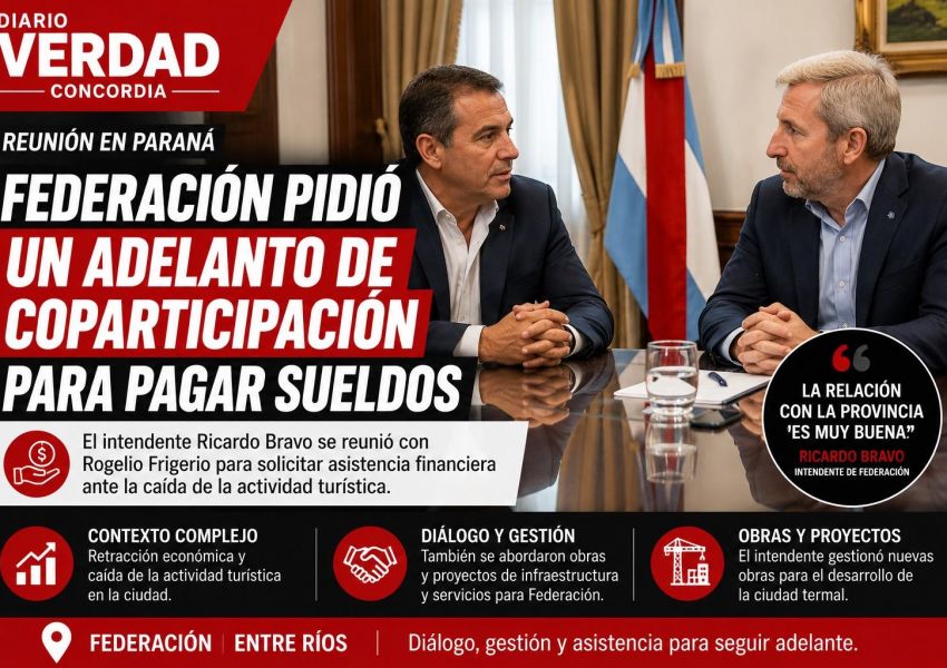 Federación pidió un adelanto de coparticipación para poder pagar sueldos