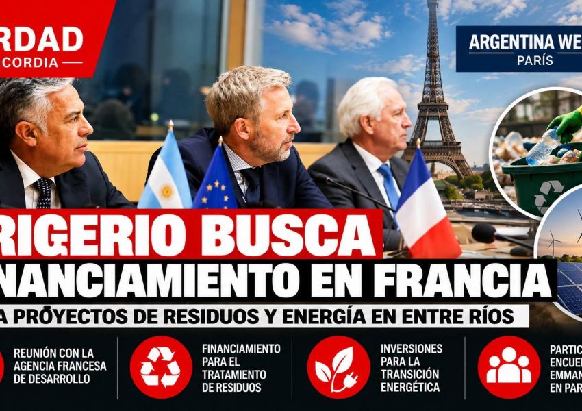 Frigerio busca financiamiento en Francia para impulsar proyectos de residuos y energía en Entre Ríos