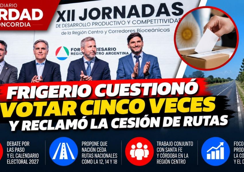 Frigerio cuestionó votar cinco veces en 2027 y pidió que Nación ceda rutas para que las provincias puedan repararlas