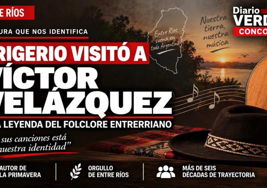 Frigerio visitó a Víctor Velázquez, una leyenda viva del folclore entrerriano