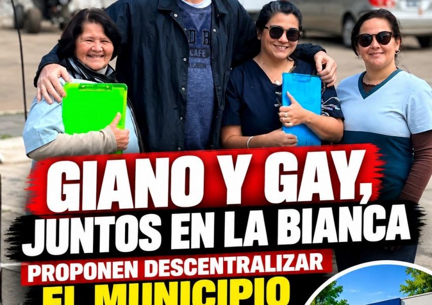 Giano y Gay volvieron a mostrarse juntos en La Bianca y reflotaron un proyecto para acercar el municipio a los barrios