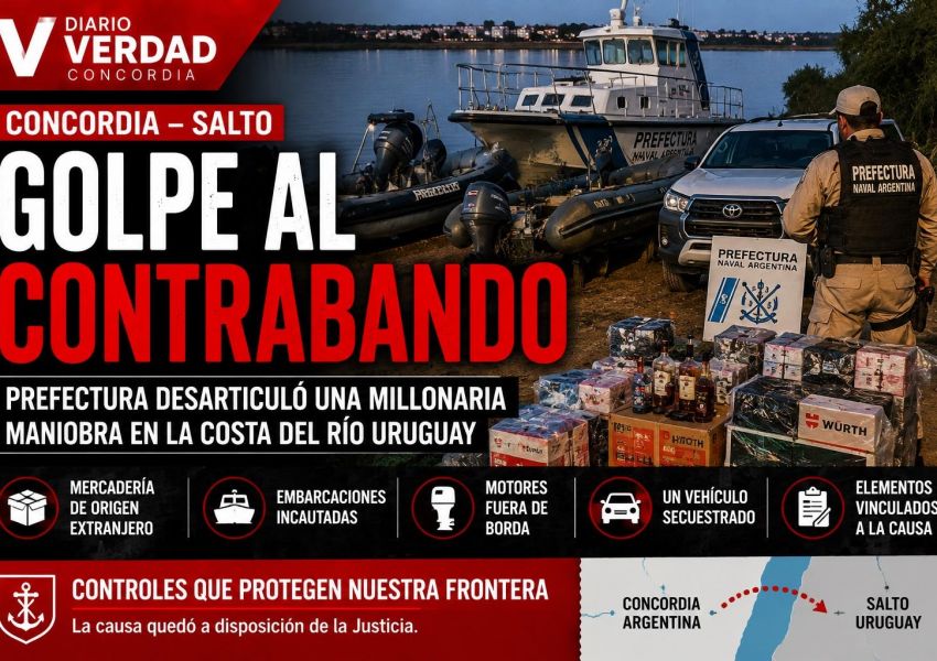 Golpe al contrabando en Concordia: secuestran mercadería, embarcaciones y un vehículo