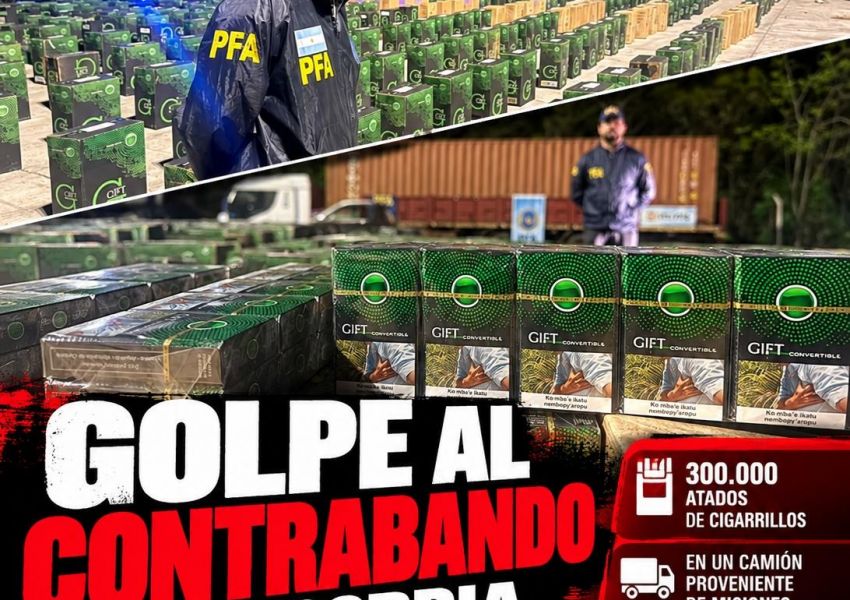 Golpe al contrabando en Concordia: secuestraron 300.000 atados de cigarrillos valuados en más de US$428.000