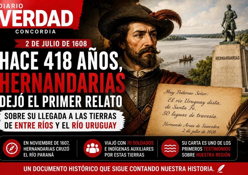 Hace 418 años, Hernandarias dejó el primer relato sobre su llegada a las tierras de Entre Ríos