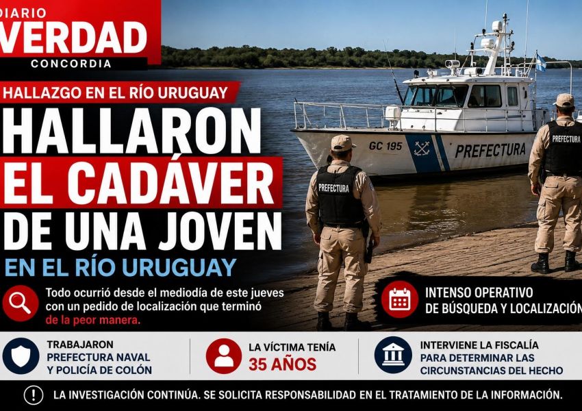 Hallaron el cuerpo de una mujer de 35 años en el río Uruguay tras un operativo de búsqueda