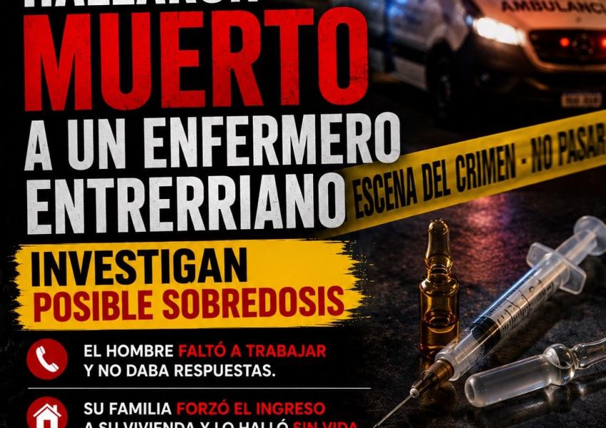 Hallaron muerto a un enfermero entrerriano y investigan una posible sobredosis
