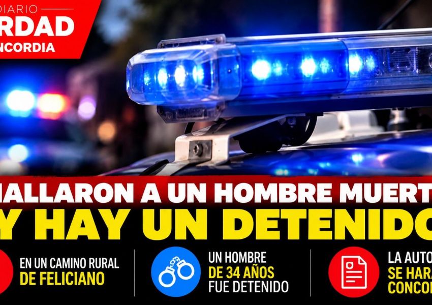 Hallaron muerto a un hombre en un camino rural de Feliciano: hay un detenido y realizarán la autopsia en Concordia