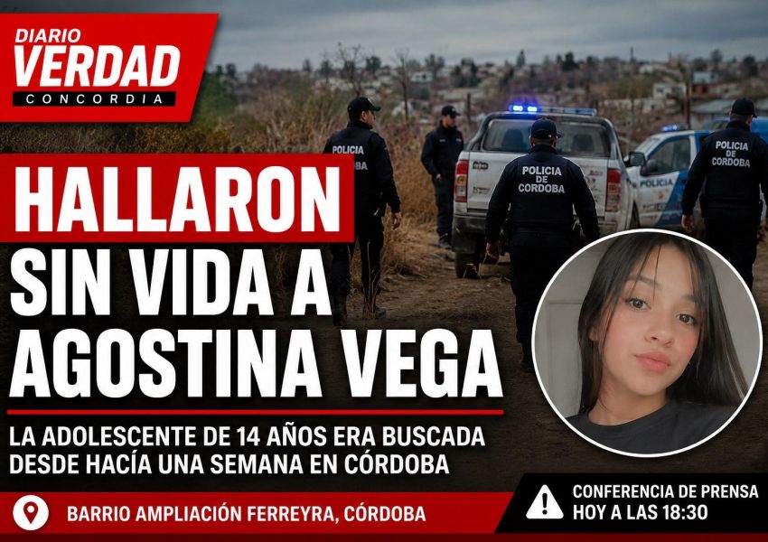 Hallaron sin vida a Agostina Vega: la adolescente de 14 años era buscada desde hace una semana en Córdoba
