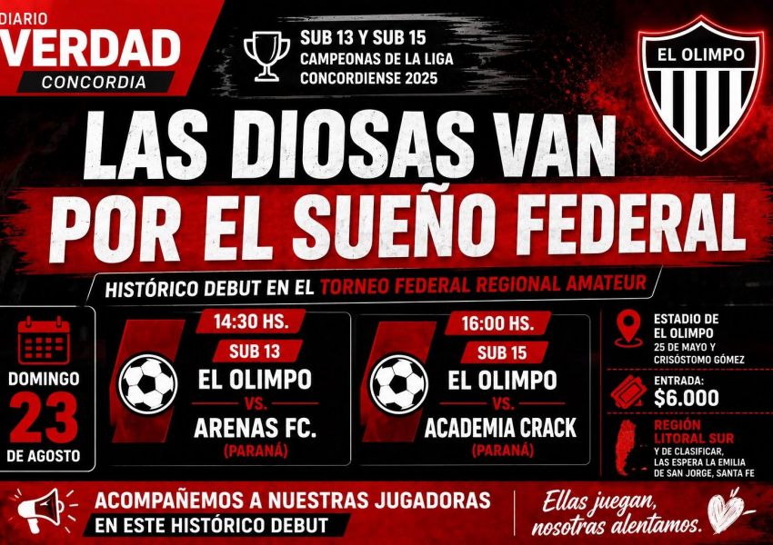 Histórico debut para El Olimpo: sus chicas jugarán el primer Torneo Federal Regional Amateur