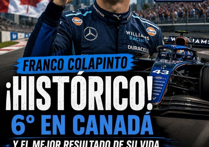 ¡Histórico! Franco Colapinto terminó 6° en Canadá y logró el mejor resultado de su carrera en Fórmula 1