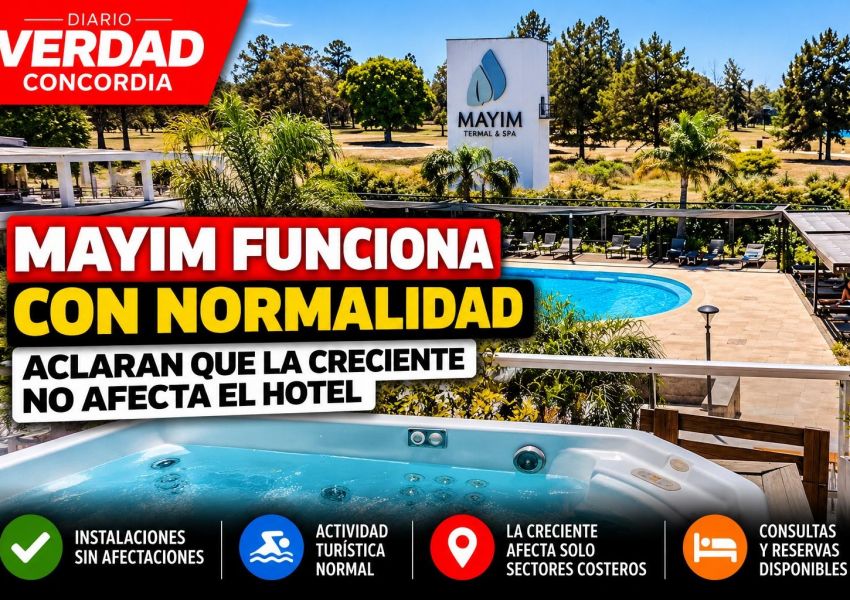 Hotel de Concordia aclaró que la creciente no afecta sus instalaciones y llamó a llevar tranquilidad a los turistas