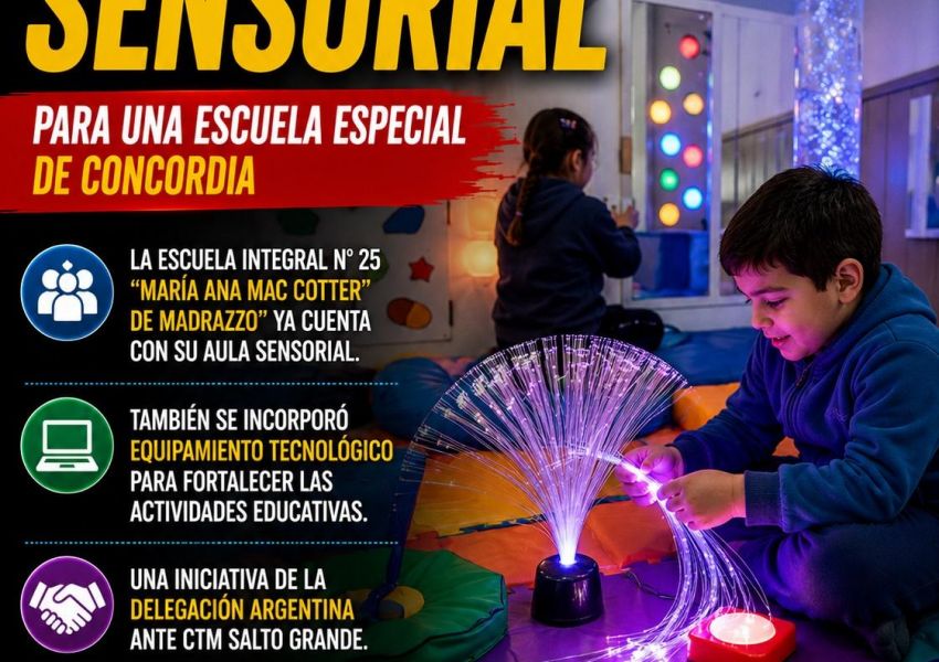 Inauguraron un aula sensorial en una escuela especial de Concordia