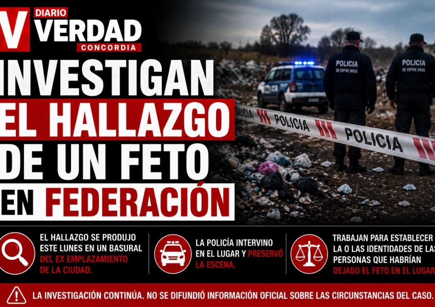 Investigan el hallazgo de un feto en un basural de Federación