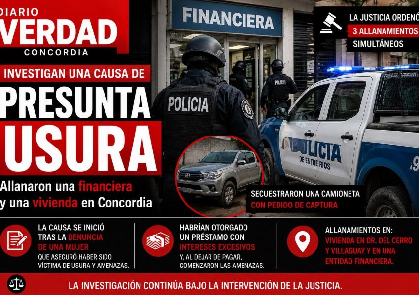Investigan una denuncia por presunta usura: realizaron allanamientos en una financiera y una vivienda