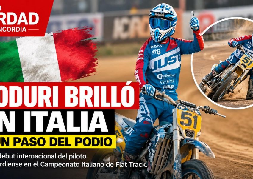 Juan José Coduri brilló en Italia y quedó a un paso del podio en su debut internacional