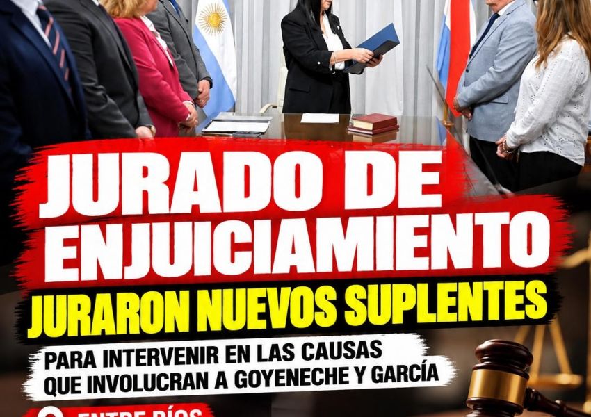 Jurado de Enjuiciamiento: juraron nuevos suplentes para intervenir en las causas que involucran a Goyeneche y García