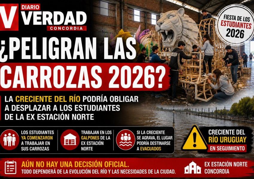La creciente del río podría obligar a trasladar las carrozas estudiantiles de la ex Estación Norte
