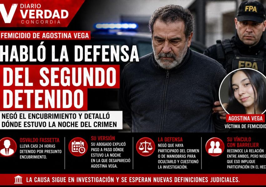 La defensa del segundo detenido por el femicidio de Agostina Vega: negó el encubrimiento y detalló dónde estuvo la noche del crimen