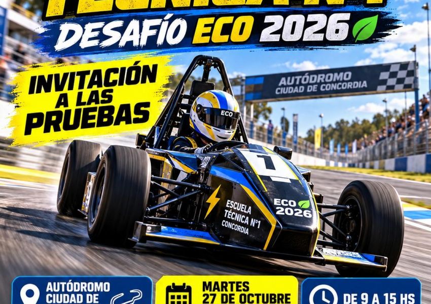 # La Escuela Técnica N°1 realizará pruebas del Desafío ECO 2026 en el Autódromo de Concordia