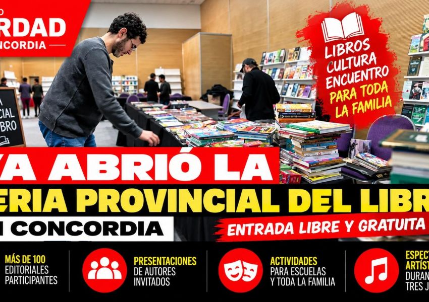 La Feria Provincial del Libro ya abrió sus puertas en Concordia con entrada libre y una amplia agenda cultural