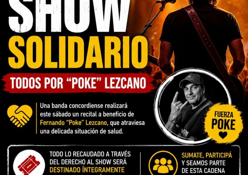 La música se une por “Poke” Lezcano: banda concordiense realizará un show solidario