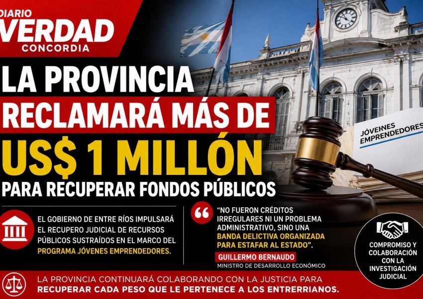La Provincia reclamará más de US$ 1 millón para recuperar fondos públicos del caso Jóvenes Emprendedores