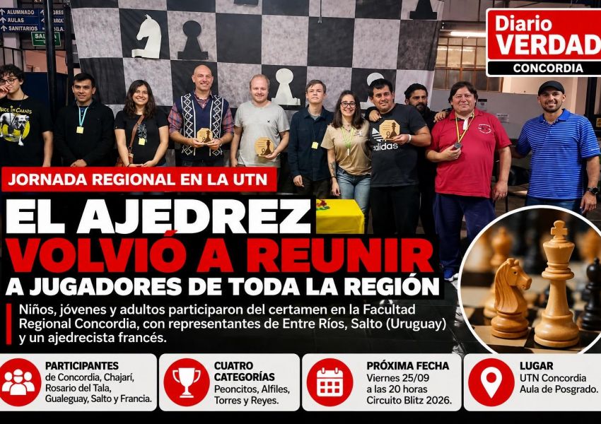 La UTN Concordia fue sede de una nueva jornada regional de ajedrez