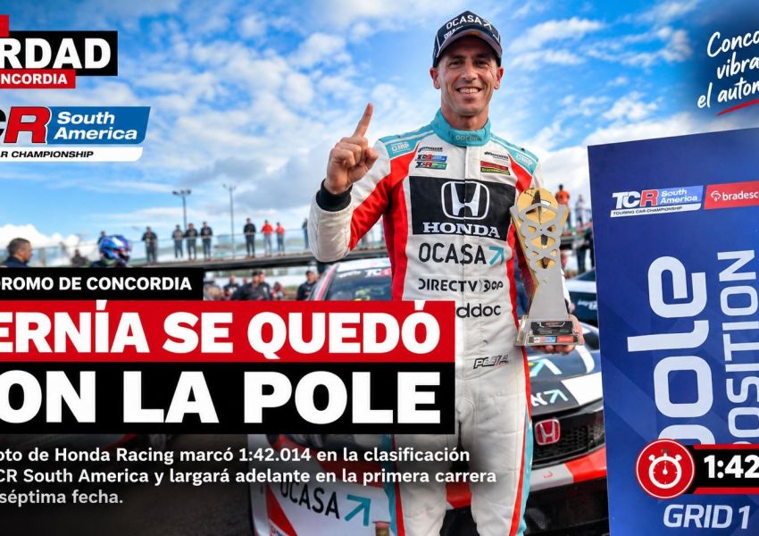 Leonel Pernía voló en Concordia, se quedó con la pole y amplió su ventaja en el TCR
