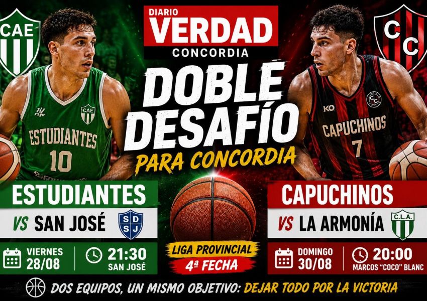 Liga Provincial: Estudiantes busca su primer triunfo y Capuchinos quiere hacerse fuerte en Concordia